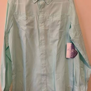 Fintech Elite Angler Mint Green Men's Casual Button Down Shirt